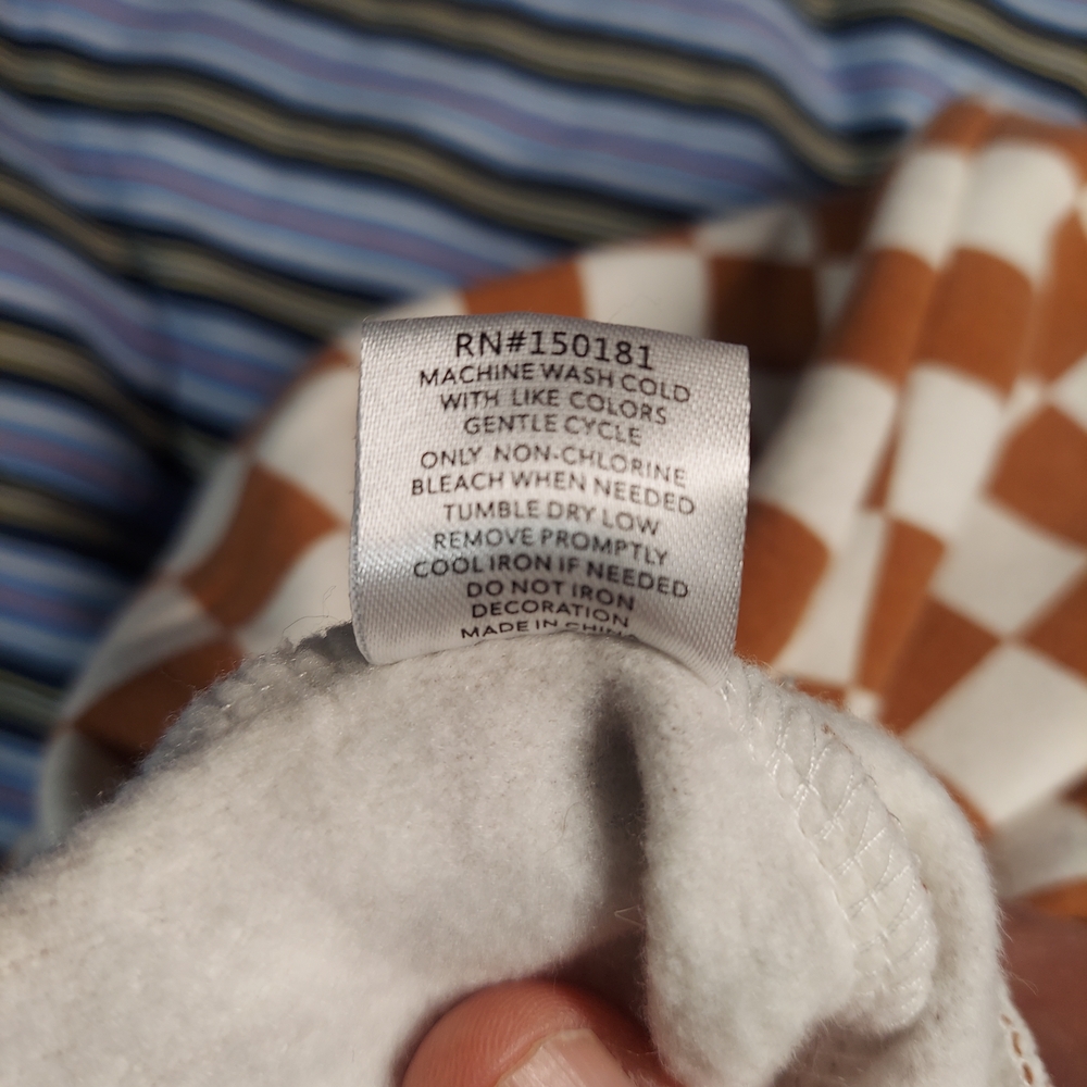Grayson Threads Checkered Flare Lounge Pants Brown White Small Raw Hem High Rise - Picture 9 of 10